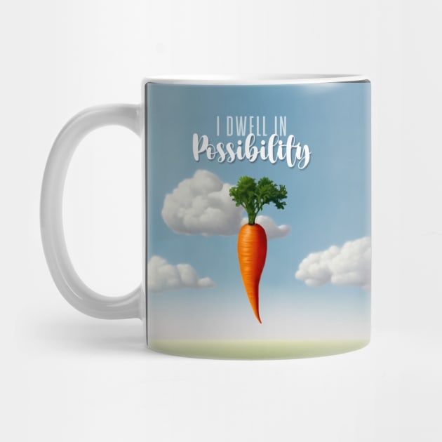 Emily Dickinson Quote: I Dwell in Possibility... A Dangled Carrot on a Dark Background by Puff Sumo